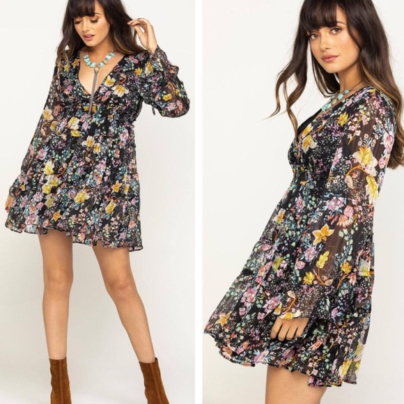 🆕 NWT Black Babydoll Balloon Sleeve Mini Dress S - Picture 12 of 13